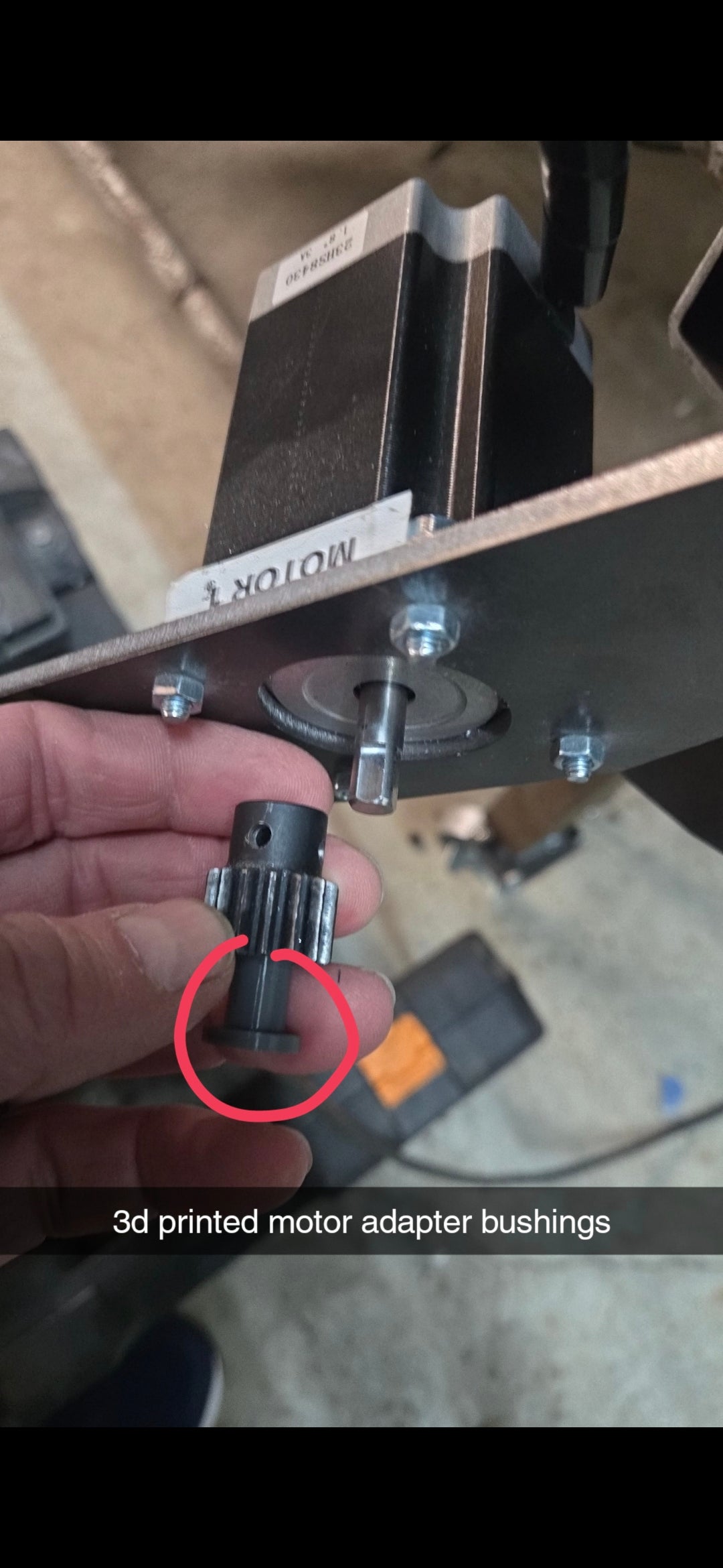 3d printed stepper motor adaptor bushing 8mm to 3/8