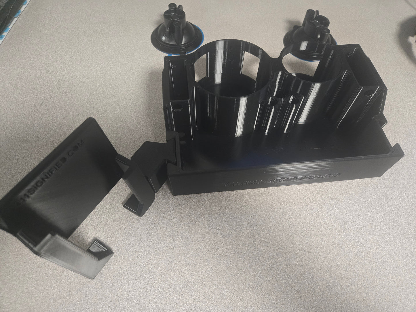 Tractor or sprayer drink and phone holder, suction cup style
