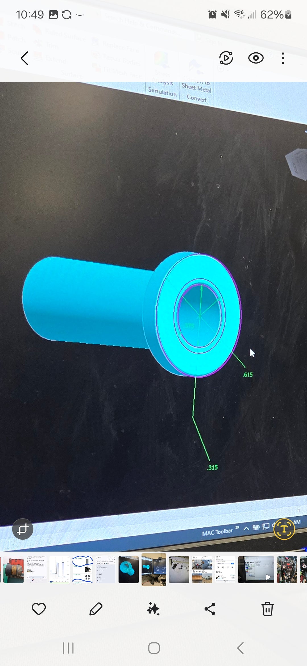 3d printed stepper motor adaptor bushing 8mm to 3/8