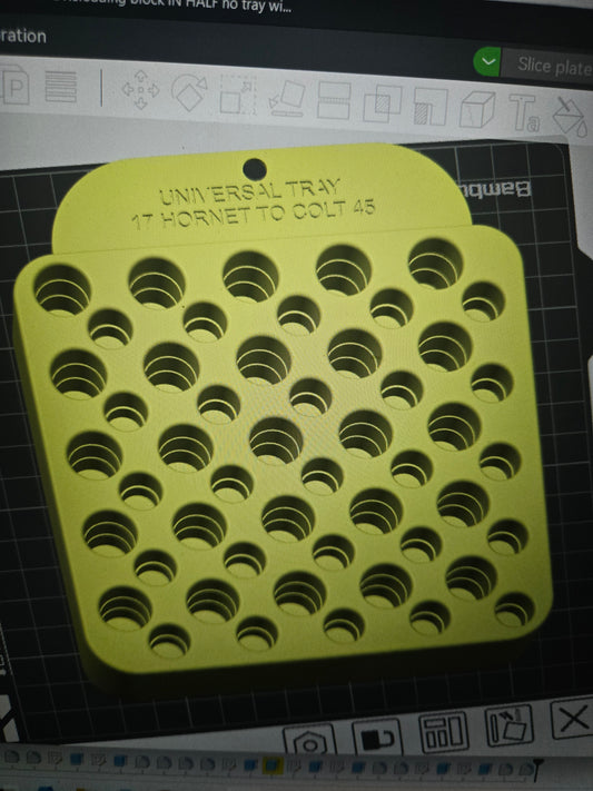 Glow in the dark universal tray 17 hornet to colt 45
